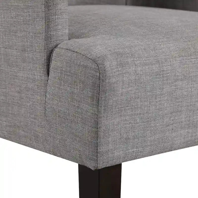Woven Fabric Accent Chair – 12 Colors, Box Spring Seat, Espresso Wood Frame, Single
