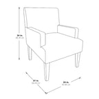 Woven Fabric Accent Chair – 12 Colors, Box Spring Seat, Espresso Wood Frame, Single