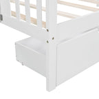 Twin Daybed with 2 Drawers & Foldable Side Tables – Espresso, Pine & MDF, 3-Side Rail, Single