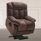 Electric Power Lift Recliner Chair – Coffee / Camel, Velvet, Tufted, 300 lb Capacity, Single