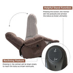 Electric Power Lift Recliner Chair – Coffee / Camel, Velvet, Tufted, 300 lb Capacity, Single