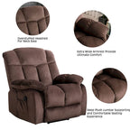 Electric Power Lift Recliner Chair – Coffee / Camel, Velvet, Tufted, 300 lb Capacity, Single