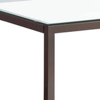 Glass Top End Table with Open Shelf – Nickel, Tubular Metal Frame, Modern Style, Single