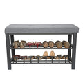 Simplify Entryway Bench with Shoe Storage in Grey - 32 x 12.6 x 18 