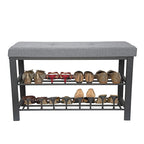 Simplify Entryway Bench with Shoe Storage in Grey - 32 x 12.6 x 18 