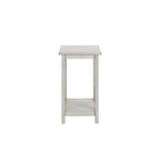 X-Base Side Table with Lower Shelf – Antique White, MDF & Solid Wood, Single-Person Assembly