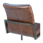 Full Grain Leather Dining Arm Chair – Black / Vintage Brown, Steel Frame, Channel Tufted, Single