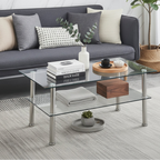 Clear Tempered Glass Glass Coffee Table for Living Room