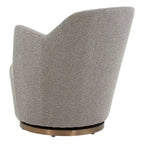 Boucle Drum Swivel Accent Chair – Ivory / Light Grey, Stainless Steel Base, Single
