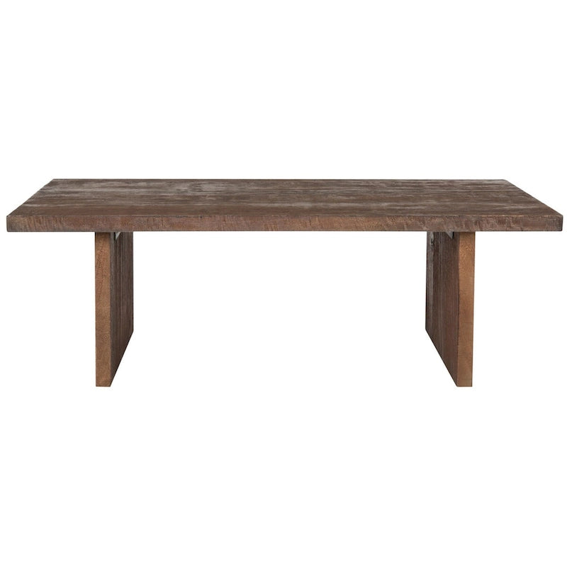 Round Dining Table – Brown Oak Finish, Mid-Century Style, Seats 4, Single-Person Assembly