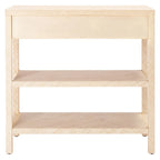 Raffia Console Table – Light Natural / Gold, Woven Texture, 2 Drawers & 2 Shelves, Single
