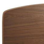 King Wood Platform Bed with Arched Headboard – Walnut, Rubberwood & MDF, Mid-Century Style, Single