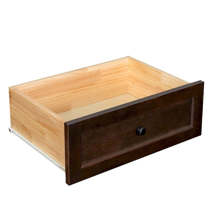 6-Drawer Sideboard Dresser – Auburn / White, Birch Frame, Retro Round Handles, Single