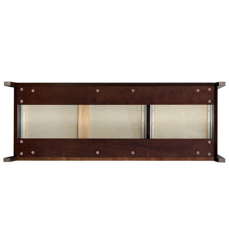 6-Drawer Sideboard Dresser – Auburn / White, Birch Frame, Retro Round Handles, Single