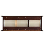 6-Drawer Sideboard Dresser – Auburn / White, Birch Frame, Retro Round Handles, Single