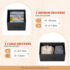 5-Drawer Dresser with Wood Top – Pink & Rose Gold / Rustic Brown / Black & Brown / White, Steel Frame, Single