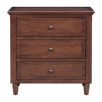 3-Drawer Nightstand – Black / White / Brown / Blue, Wood, Metal Slide Rails, Single