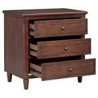 3-Drawer Nightstand – Black / White / Brown / Blue, Wood, Metal Slide Rails, Single