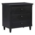 3-Drawer Nightstand – Black / White / Brown / Blue, Wood, Metal Slide Rails, Single
