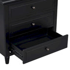 3-Drawer Nightstand – Black / White / Brown / Blue, Wood, Metal Slide Rails, Single