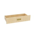 Wooden Wardrobe Closet with Gold Handles – Natural Wood, Adjustable Shelves & Hanging Rod, Single