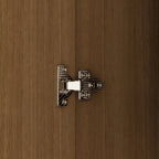 Wooden Wardrobe Closet with Gold Handles – Natural Wood, Adjustable Shelves & Hanging Rod, Single