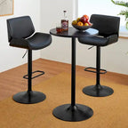 39.5" Round Pub Bar Table – Walnut / Black / Silver, MDF Top, Iron Base, Single