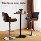 39.5" Round Pub Bar Table – Walnut / Black / Silver, MDF Top, Iron Base, Single