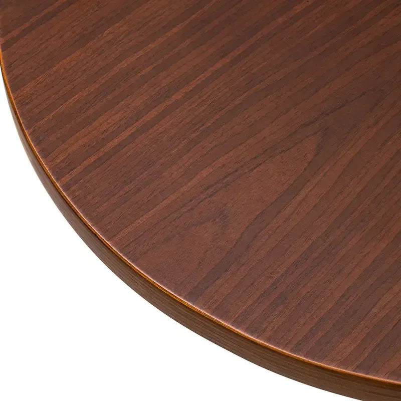 39.5" Round Pub Bar Table – Walnut / Black / Silver, MDF Top, Iron Base, Single