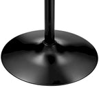 39.5" Round Pub Bar Table – Walnut / Black / Silver, MDF Top, Iron Base, Single