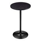 39.5" Round Pub Bar Table – Walnut / Black / Silver, MDF Top, Iron Base, Single