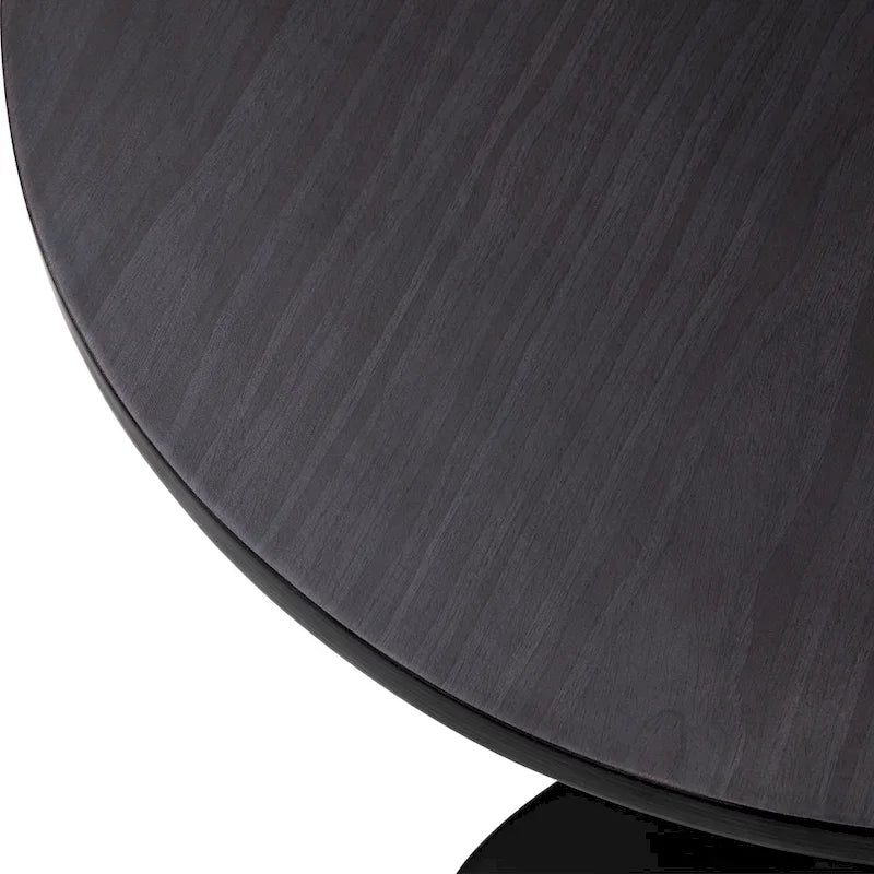 39.5" Round Pub Bar Table – Walnut / Black / Silver, MDF Top, Iron Base, Single