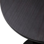 39.5" Round Pub Bar Table – Walnut / Black / Silver, MDF Top, Iron Base, Single