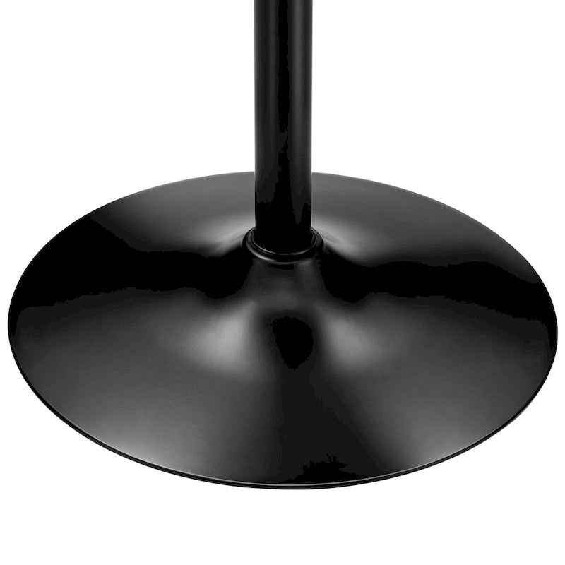 39.5" Round Pub Bar Table – Walnut / Black / Silver, MDF Top, Iron Base, Single