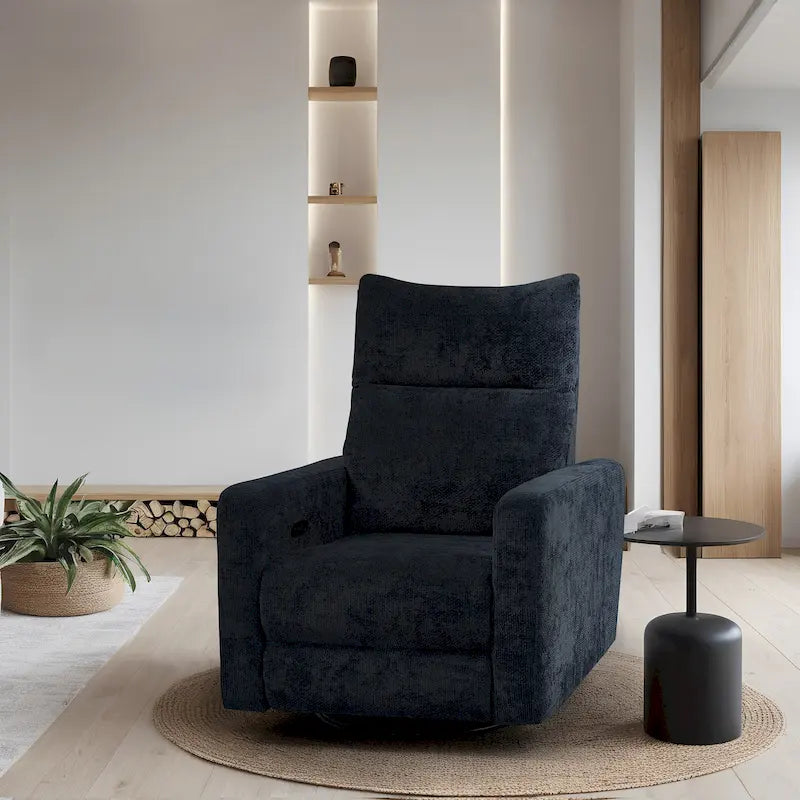 Power Swivel Glider Recliner – Beige / Light Grey / Black / Deep Blue / Dark Grey, USB Port, Single