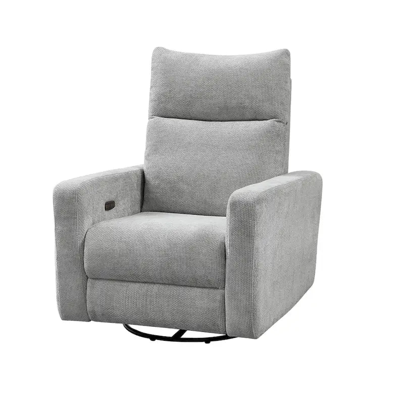 Power Swivel Glider Recliner – Beige / Light Grey / Black / Deep Blue / Dark Grey, USB Port, Single