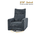 Power Swivel Glider Recliner – Beige / Light Grey / Black / Deep Blue / Dark Grey, USB Port, Single