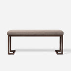 Boucle Upholstered Accent Bench – Grey / Beige, Metal Frame, Contemporary Style, Single