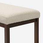 Boucle Upholstered Accent Bench – Grey / Beige, Metal Frame, Contemporary Style, Single