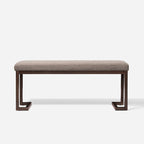 Boucle Upholstered Accent Bench – Grey / Beige, Metal Frame, Contemporary Style, Single