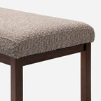 Boucle Upholstered Accent Bench – Grey / Beige, Metal Frame, Contemporary Style, Single