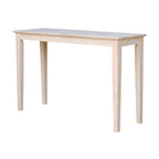 Unfinished Solid Parawood Shaker Console Table