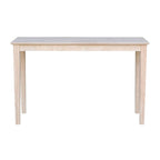 Shaker Console Table – Unfinished Parawood, Butcher Block Top, Wood, Single-Person Assembly