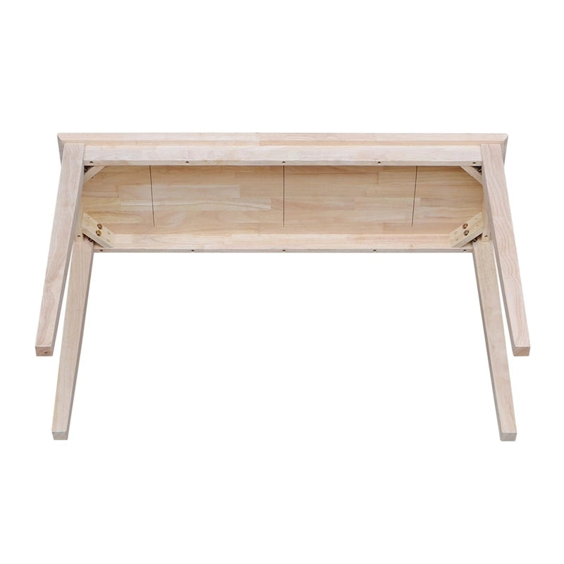 Shaker Console Table – Unfinished Parawood, Butcher Block Top, Wood, Single-Person Assembly