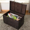 Antique-Style Cedar Wood Storage Chest – Dark Brown, Wood Top, Single-Person Assembly