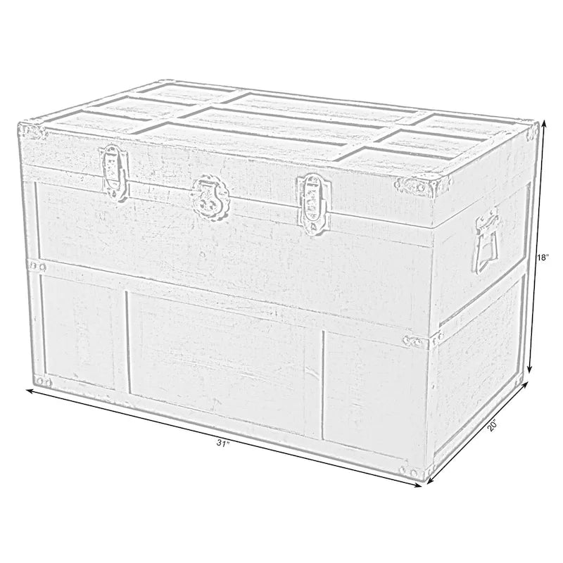 Antique-Style Cedar Wood Storage Chest – Dark Brown, Wood Top, Single-Person Assembly
