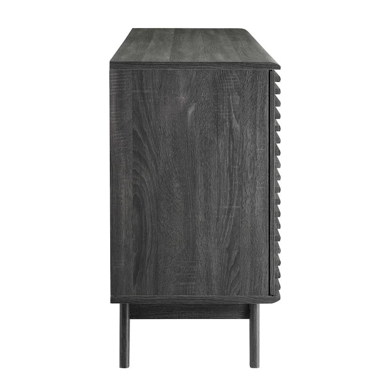 Round Dining Table – Brown Oak Finish, Mid-Century Style, Seats 4, Single-Person Assembly