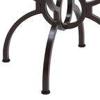 48" Round Glass Dining Table – Clear Top, Dark Gray Interlocking Ring Legs, Seats 4