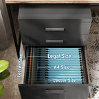 3-Drawer Rolling File Cabinet – Black / White / Walnut, Eco Wood, Contemporary Style, Single