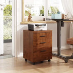 3-Drawer Rolling File Cabinet – Black / White / Walnut, Eco Wood, Contemporary Style, Single
